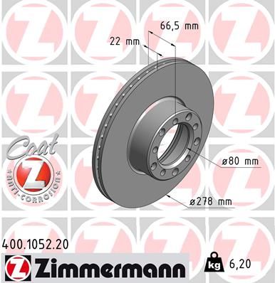 116 420 02 05 ZIMMERMANN BRAKE DISC MERC OLD  1052