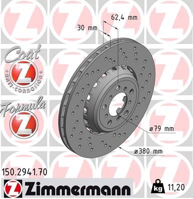 34 11 2 284810 ZIMMERMANN BRAKE DISC RHF 380mm M4BMWF82 - 2941 #