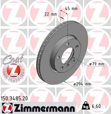 34 11 9 811537 ZIMMERMANN BRAKE DISC FRONT MINI 294MM - 3485