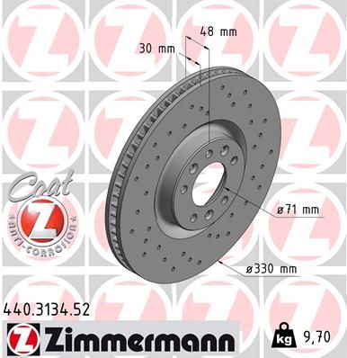 440.3134.20 ZIMMERMANN BRAKE DISC FRONT 330mm - 3134