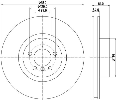LR031845 HELLA BRAKE DISC FRONT Ø 380MM RR L322
